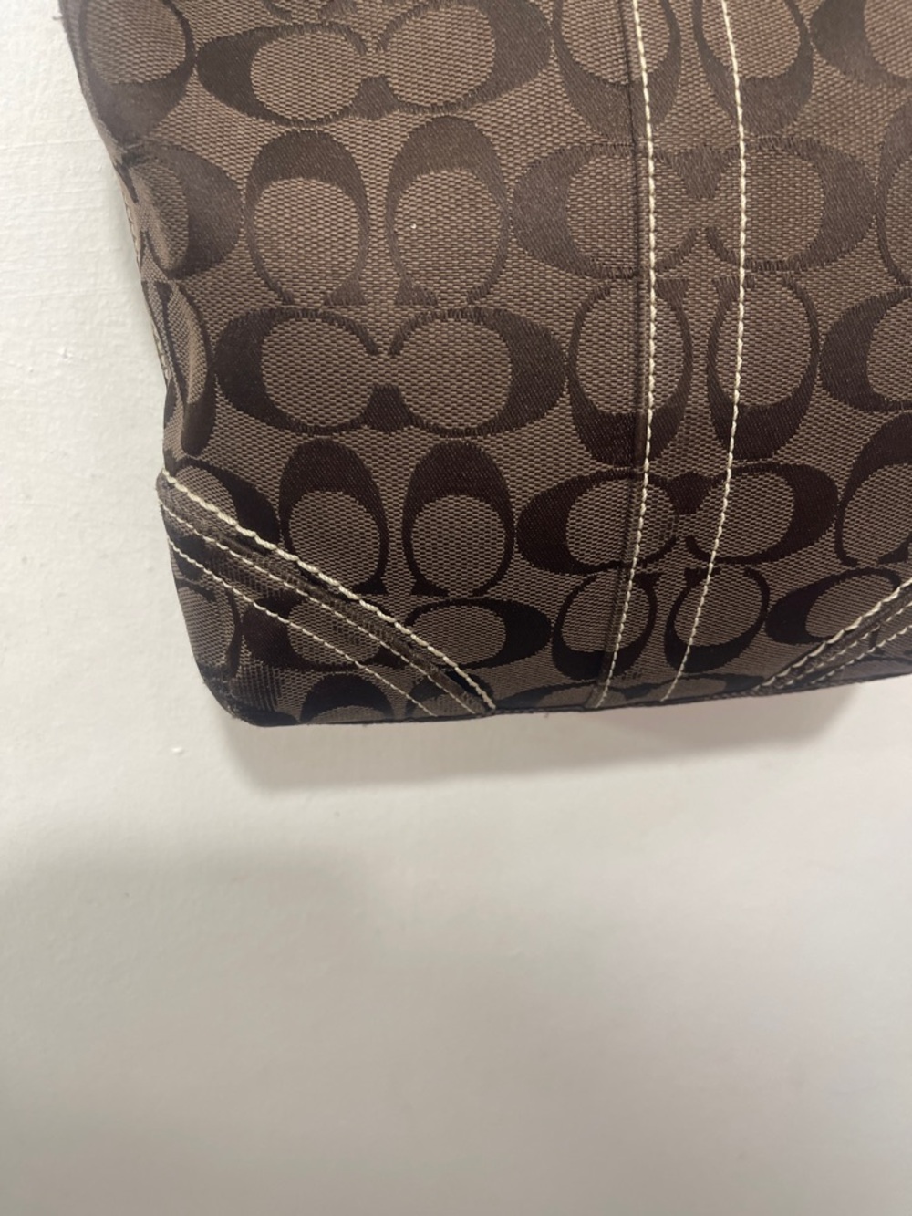 Coach Brown Signature Canvas Crossbody with Leather Trim - Picture 7 of 8